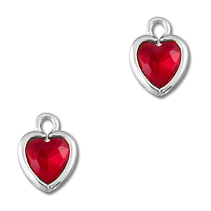 Anh&auml;nger Kristallglas Herz Red-silver