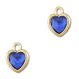 Anh&auml;nger Kristallglas Herz Dark blue-gold