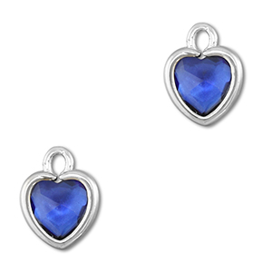 Anh&auml;nger Kristallglas Herz Dark blue-silver