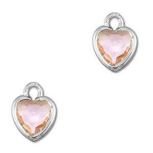 Anh&auml;nger Kristallglas Herz Peach-silver