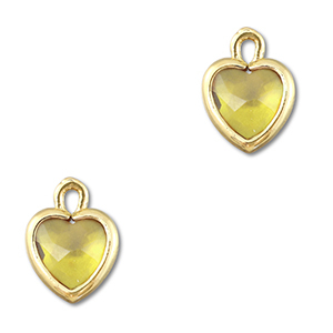 Anh&auml;nger Kristallglas Herz Yellow-gold