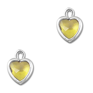 Anh&auml;nger Kristallglas Herz Yellow-silver