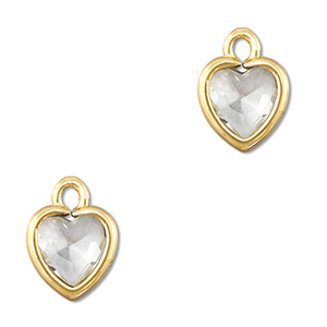Anh&auml;nger Kristallglas Herz Transparent-gold