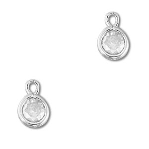 Anh&auml;nger Kristallglas Rund Transparent-silver