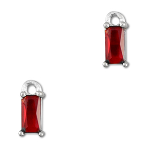 Anh&auml;nger Kristallglas Rechteck Red-silver