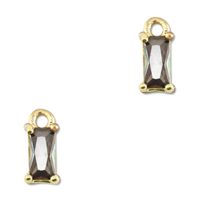 Anh&auml;nger Kristallglas Rechteck Multicolor-gold