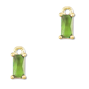 Anh&auml;nger Kristallglas Rechteck Green-gold
