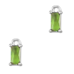 Anh&auml;nger Kristallglas Rechteck Green-silver