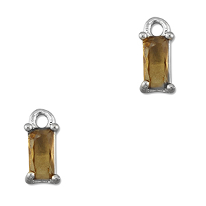 Anh&auml;nger Kristallglas Rechteck Orange brown-silver