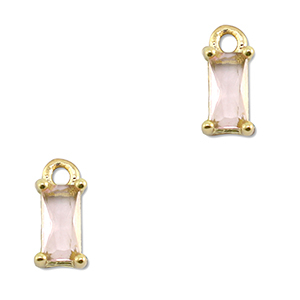 Anh&auml;nger Kristallglas Rechteck Light pink-gold