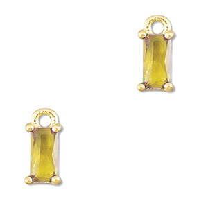 Anh&auml;nger Kristallglas Rechteck Yellow-gold