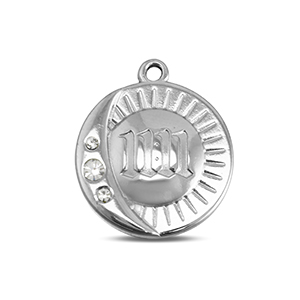 BY31&reg; Stainless Steel - Rostfrei Stahl Anh&auml;nger Rund mit 11:11 Silver