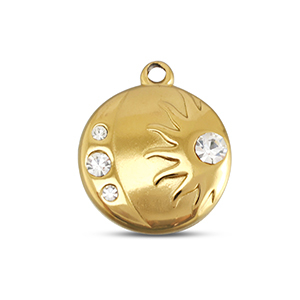 BY31&reg; Stainless Steel - Rostfrei Stahl Anh&auml;nger Mond & Sonne Gold