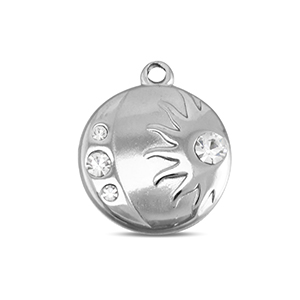 BY31&reg; Stainless Steel - Rostfrei Stahl Anh&auml;nger Mond & Sonne Silver