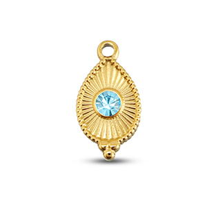 BY31&reg; Stainless Steel - Rostfrei Stahl Anh&auml;nger Tropfenform Gold-aqua