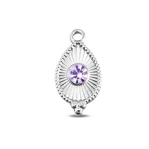 BY31&reg; Stainless Steel - Rostfrei Stahl Anh&auml;nger Tropfenform Silver-light lilac