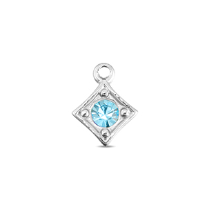 BY31&reg; Stainless Steel - Rostfrei Stahl Anh&auml;nger Rhombus Silver-aqua