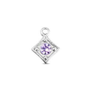 BY31&reg; Stainless Steel - Rostfrei Stahl Anh&auml;nger Rhombus Silver-light lilac