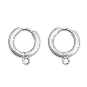 Ohrringe aus Stainless Steel - Rostfreiem Stahl Creolen mit &Ouml;se 13mm Silver