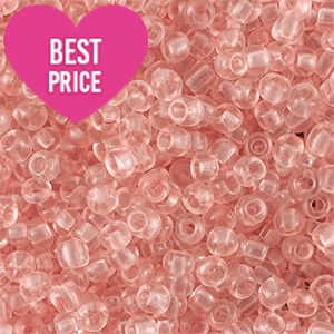 Glasperlen Rocailles 8/0 (3mm) Transparent light peach pink