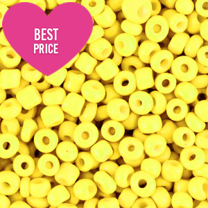 Glasperlen Rocailles 8/0 (3mm) Bold neon yellow