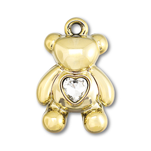 Statement-Anh&auml;nger B&auml;r mit Herz Gold