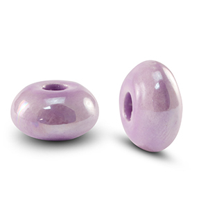 DQ Griechische Keramik Perlen Rondell Lavender purple
