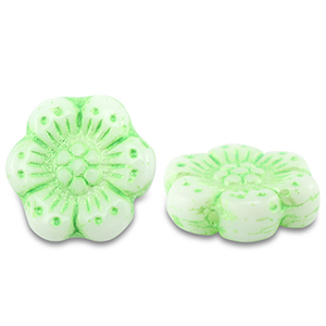 B&ouml;hmische Perlen Boho Flower 14mm Light green
