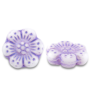 B&ouml;hmische Perlen Boho Flower 14mm Lila