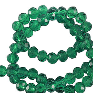 Top Glas Facett Perlen 6x4mm rondellen Petrol green