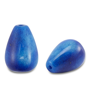 Naturstein Perlen Quarz Tropfen Blue