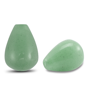 Naturstein Perlen Quarz Tropfen Green