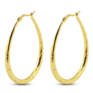 Ohrringe aus Stainless Steel - Rostfreiem Stahl Creolen Oval Gold