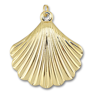 Brass TQ Metall Anh&auml;nger Muschel Gold