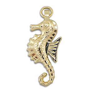 Brass TQ Metall Anh&auml;nger Seepferdchen Gold