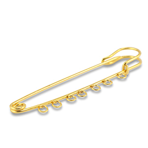 Metall Zubeh&ouml;r Schmuck-Sicherheitsnadel mit 7 &Ouml;sen Gold