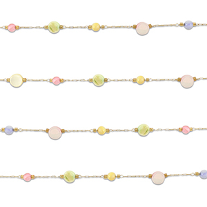 Stainless Steel - Rostfrei Stahl Schmuckzubeh&ouml;r Gliederkette Rund Gold-multicolour pastel