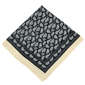 Schal mit Blatt Beige-black-white