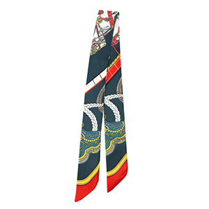 Bandana Schal mit Pferd Dark grey-red-yellow