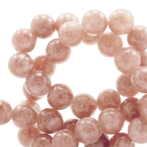 Naturstein Perlen Marmor und Calcit 4mm Light vintage rose