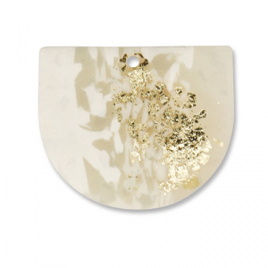 Polymer Anh&auml;nger Off white-beige-gold