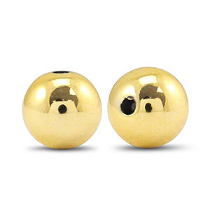 Metall Look Perlen Rund 14mm Gold metallic