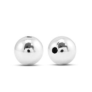 Metall Look Perlen Rund 10mm Silver metallic