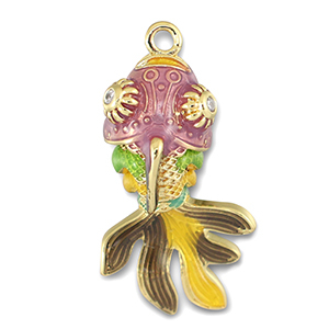 Metall Anh&auml;nger Fisch Gold-multicolour