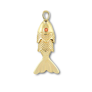 Metall Anh&auml;nger Fisch Gold-orange