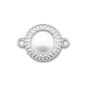 BY31&reg; Stainless Steel - Rostfrei Stahl Zwischenst&uuml;ck mit Fassung f&uuml;r SS30 Flat Back Silver