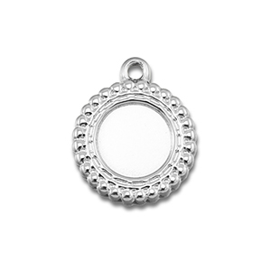 BY31&reg; Stainless Steel - Rostfrei Stahl Anh&auml;nger mit Fassung f&uuml;r SS30 Flat Back Silver