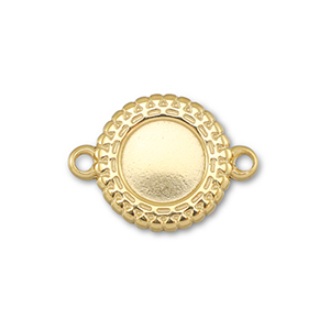 BY31&reg; Stainless Steel - Rostfrei Stahl Zwischenst&uuml;ck mit Fassung f&uuml;r SS20 Flat Back Gold