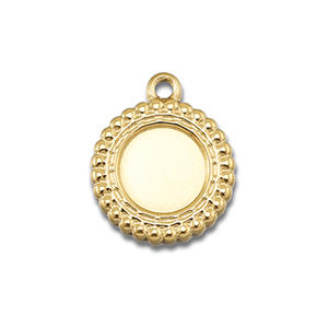 BY31&reg; Stainless Steel - Rostfrei Stahl Anh&auml;nger mit Fassung f&uuml;r SS20 Flat Back Gold