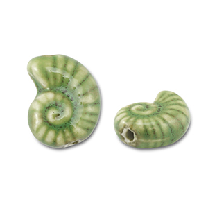 Perlen Keramik Muschel Light green